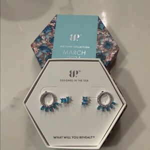 BP Silver and Blue Gem Earrings